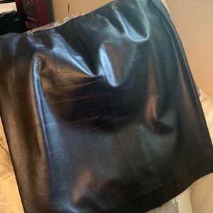 Black leather skirt